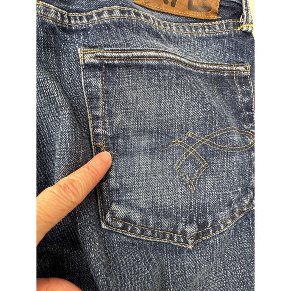 Y2K Polo Ralph Lauren Vintage RRL Straight Leg Selvedge Blue Jeans 32 x 30 - Picture 14 of 16